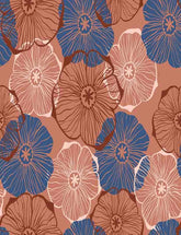Painted Blue Orange Flower Photography Backdrop J-0111 Shopbackdrop